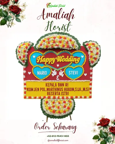 Karangan Papan Bunga Pernikahan jombang